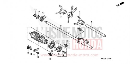 BARILLET DE SELECTION CBR900RR1 de 2001
